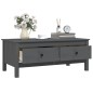 vidaXL Mesa de centro de madera maciza de pino gris 100x50x40 cm