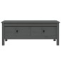 vidaXL Mesa de centro de madera maciza de pino gris 100x50x40 cm