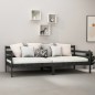 vidaXL Sofá cama de madera maciza de pino negro 90x200 cm vidaXL Sofá cama de madera maciza de pino negro 90x200 cm