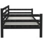 vidaXL Sofá cama de madera maciza de pino negro 90x200 cm vidaXL Sofá cama de madera maciza de pino negro 90x200 cm