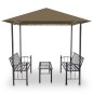 vidaXL Quiosco de jardín mesa y bancos gris taupe 180g/m² 2,5x1,5x2,4m vidaXL Quiosco de jardín mesa y bancos gris taupe 180g/m² 2,5x1,5x2,4m