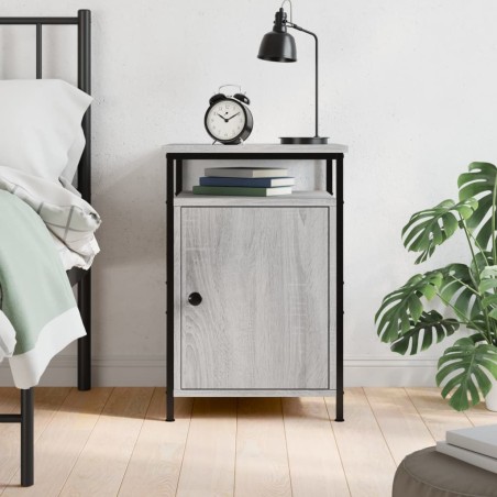 vidaXL Mesita de noche madera contrachapada gris Sonoma 40x42x60 cm