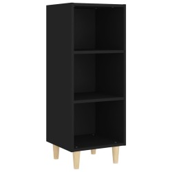 vidaXL Aparador de madera contrachapada negro 34,5x32,5x90 cm