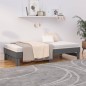 vidaXL Sofá cama extraíble madera maciza de pino gris 2x(90x190) cm