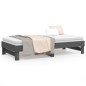 vidaXL Sofá cama extraíble madera maciza de pino gris 2x(90x190) cm