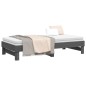 vidaXL Sofá cama extraíble madera maciza de pino gris 2x(90x190) cm
