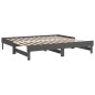 vidaXL Sofá cama extraíble madera maciza de pino gris 2x(90x190) cm