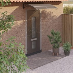 vidaXL Marquesina de puerta policarbonato negro 150x100 cm