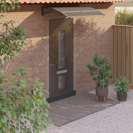 vidaXL Marquesina de puerta policarbonato negro 150x100 cm