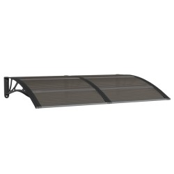vidaXL Marquesina de puerta policarbonato negro 150x100 cm