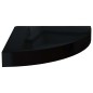 vidaXL Estantes flotantes esquina 2 uds MDF negro brillo 25x25x3,8 cm