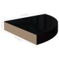 vidaXL Estantes flotantes esquina 2 uds MDF negro brillo 25x25x3,8 cm