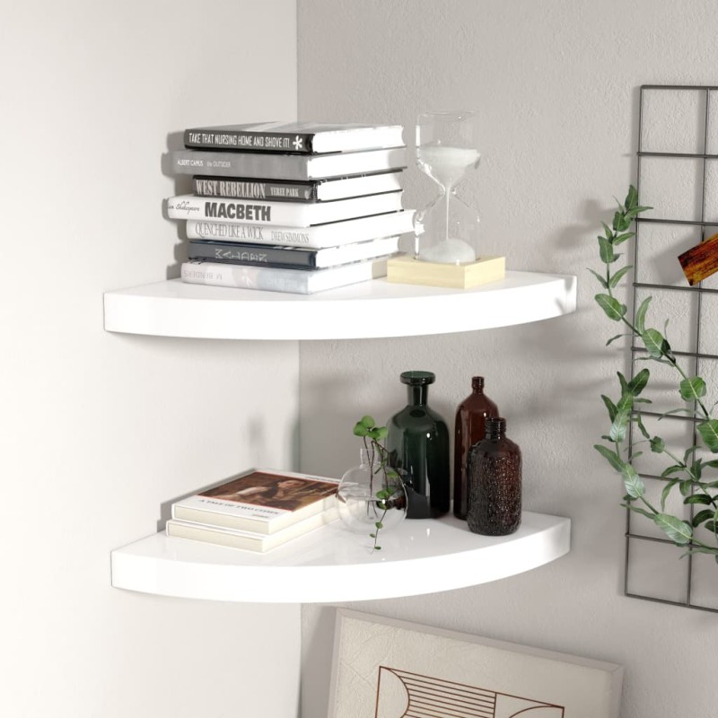 vidaXL Estante flotante de pared 2 uds MDF blanco brillo 35x35x3,8 cm vidaXL Estante flotante de pared 2 uds MDF blanco brillo 35x35x3,8 cm