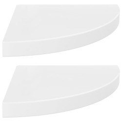 vidaXL Estante flotante de pared 2 uds MDF blanco brillo 35x35x3,8 cm