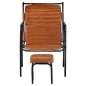 vidaXL Silla de relax reposabrazos y reposapiés cuero auténtico marrón vidaXL Silla de relax reposabrazos y reposapiés cuero auténtico marrón