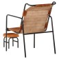 vidaXL Silla de relax reposabrazos y reposapiés cuero auténtico marrón vidaXL Silla de relax reposabrazos y reposapiés cuero auténtico marrón