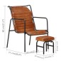 vidaXL Silla de relax reposabrazos y reposapiés cuero auténtico marrón vidaXL Silla de relax reposabrazos y reposapiés cuero auténtico marrón