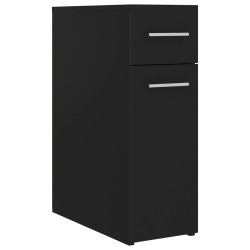 vidaXL Armario de boticario madera contrachapada negro 20x45,5x60 cm