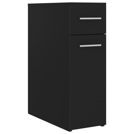 vidaXL Armario de boticario madera contrachapada negro 20x45,5x60 cm