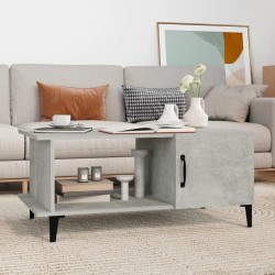 vidaXL Mesa de centro madera contrachapada gris hormigón 90x50x40 cm