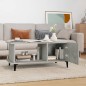 vidaXL Mesa de centro madera contrachapada gris hormigón 90x50x40 cm vidaXL Mesa de centro madera contrachapada gris hormigón 90x50x40 cm