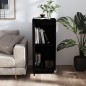 vidaXL Aparador de madera maciza de pino negro 31,5x34x75 cm