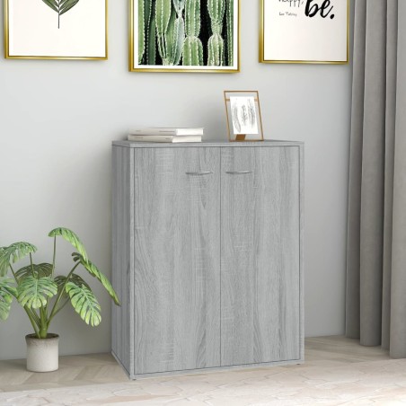 vidaXL Aparador de madera contrachapada gris Sonoma 60x30x75 cm