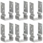 vidaXL Anclajes de valla 6 uds acero galvanizado plateado 8x6x15 cm