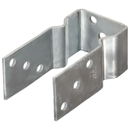 vidaXL Anclajes de valla 6 uds acero galvanizado plateado 8x6x15 cm