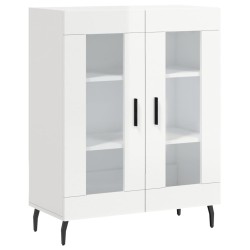 vidaXL Aparador de madera contrachapada blanco brillante 69,5x34x90 cm