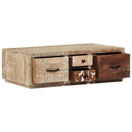 vidaXL Mesa de centro de madera maciza de mango 90x60x30 cm
