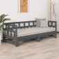vidaXL Sofá cama extraíble madera maciza de pino gris 2x(90x190) cm vidaXL Sofá cama extraíble madera maciza de pino gris 2x(90x190) cm