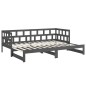 vidaXL Sofá cama extraíble madera maciza de pino gris 2x(90x190) cm vidaXL Sofá cama extraíble madera maciza de pino gris 2x(90x190) cm