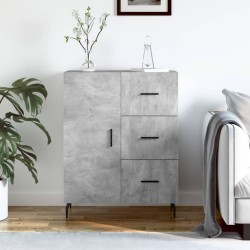 vidaXL Aparador de madera de ingeniería gris hormigón 69,5x34x90 cm