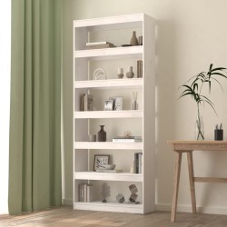 vidaXL Estantería/divisor espacios madera pino blanco 80x30x199,5 cm