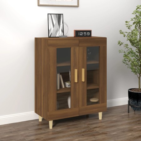 vidaXL Aparador de madera de ingeniería marrón roble 69,5x34x90 cm