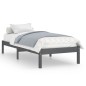 vidaXL Estructura de cama de madera maciza de pino gris 100x200 cm