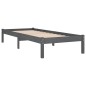 vidaXL Estructura de cama de madera maciza de pino gris 100x200 cm