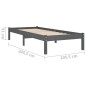 vidaXL Estructura de cama de madera maciza de pino gris 100x200 cm