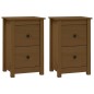 vidaXL Mesitas de noche 2 uds madera de pino marrón miel 40x35x61,5 cm vidaXL Mesitas de noche 2 uds madera de pino marrón miel 40x35x61,5 cm