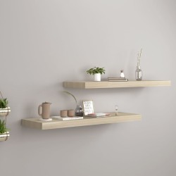 vidaXL Estantes flotantes de pared 4 uds MDF color roble 80x23,5x3,8cm