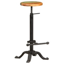 vidaXL Taburetes cocina 2 uds hierro fundido madera maciza reciclada