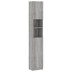 vidaXL Armario de baño madera contrachapada gris Sonoma 32x25,5x190 cm