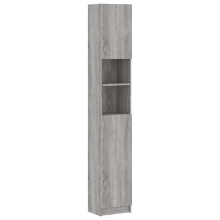 vidaXL Armario de baño madera contrachapada gris Sonoma 32x25,5x190 cm