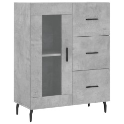 vidaXL Aparador de madera de ingeniería gris hormigón 69,5x34x90 cm
