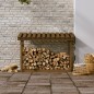 vidaXL Leñero de madera maciza pino marrón miel 108x64,5x78 cm vidaXL Leñero de madera maciza pino marrón miel 108x64,5x78 cm