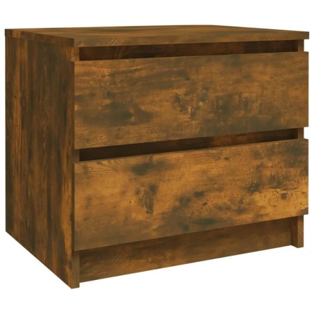 vidaXL Mesita noche madera contrachapada roble ahumado 50x39x43,5 cm