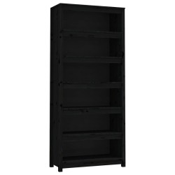 vidaXL Estantería madera maciza de pino negra 80x35x183 cm