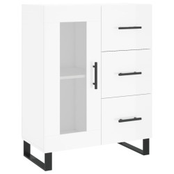 vidaXL Aparador de madera contrachapada blanco brillante 69,5x34x90 cm
