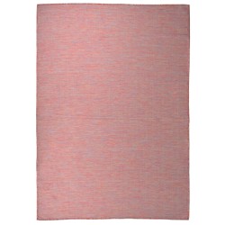 vidaXL Alfombra de exterior de tejido plano rojo 140x200 cm